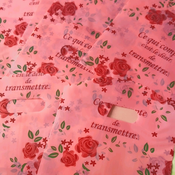20 pcs Sacs avec poignée motif de roses Loot Bags Favor Bags (5.25"x5.60" in.) - Picture 4 of 7